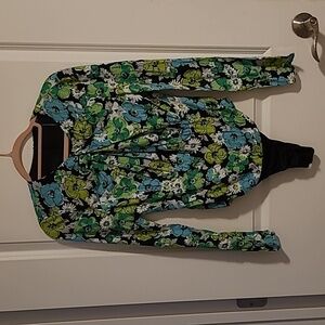 NWOT Zara floral long-sleeved bodysuit